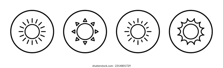 Sun icon set illustration. Brightness sign and symbol.