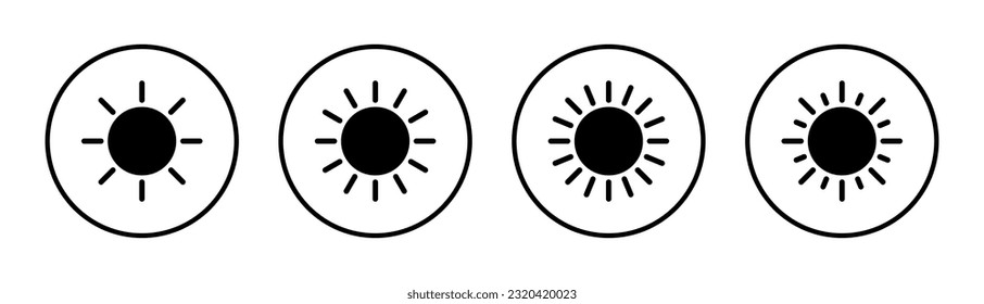 Sun icon set illustration. Brightness sign and symbol.