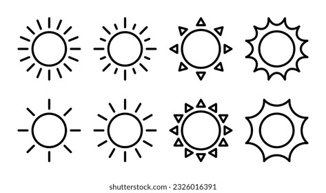 Sun icon set illustration. Brightness sign and symbol.