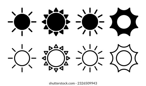 Sun icon set illustration. Brightness sign and symbol.