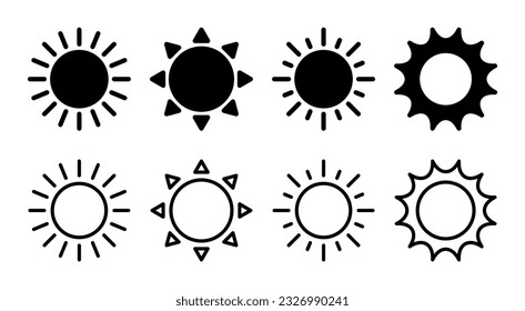 Sun icon set illustration. Brightness sign and symbol.