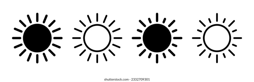 Sun icon set illustration. Brightness sign and symbol.