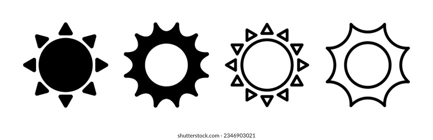 Sun icon set illustration. Brightness sign and symbol.