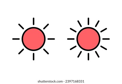 Sun icon set illustration. Brightness sign and symbol.