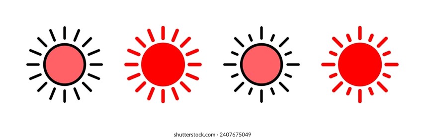 Sun icon set illustration. Brightness sign and symbol.