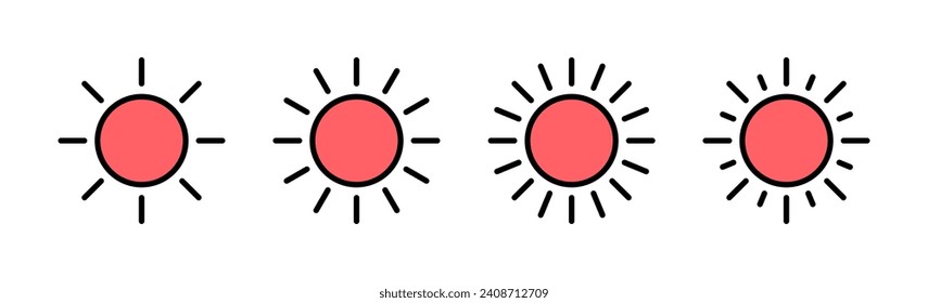 Sun icon set illustration. Brightness sign and symbol.