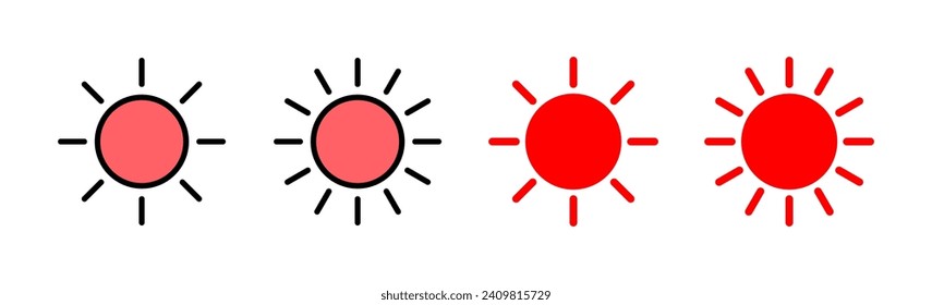 Sun icon set illustration. Brightness sign and symbol.