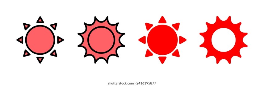 Sun icon set illustration. Brightness sign and symbol.
