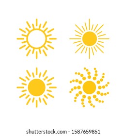 Sun icon set. isolated vector illustration. Use for admin panels, websites, interfaces, mobile apps. Sun sign symbol vector border