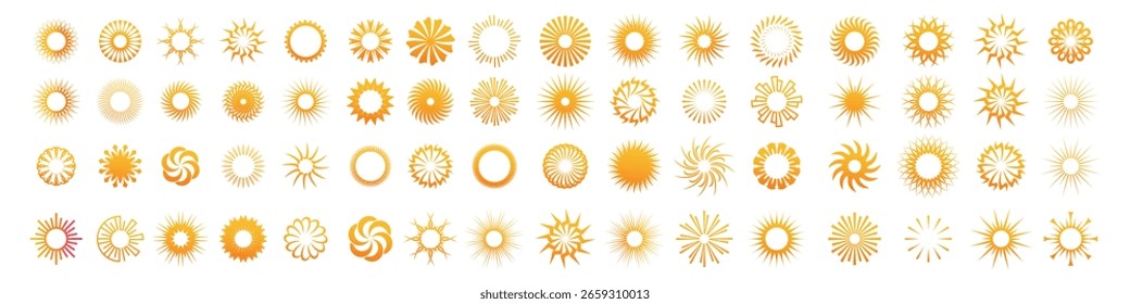 ícone do sol definir logotipo design vetor ilustração