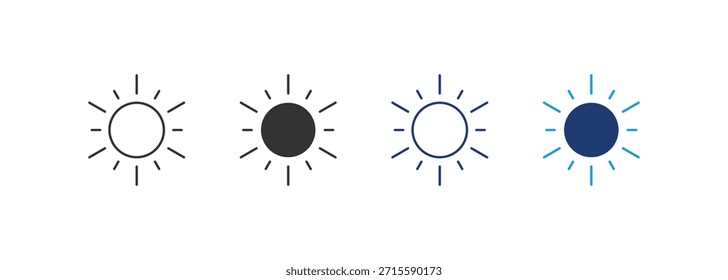 Conjunto de iconos de sol Colección de estilo múltiple