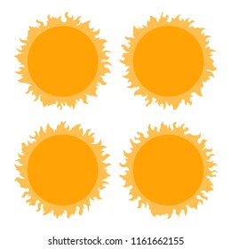 Sun icon set on white background. Vector illustration