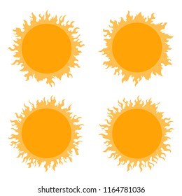 Sun icon set on white background. Vector illustration