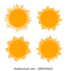 Sun icon set on white background. Vector illustration