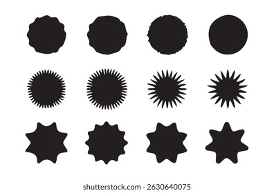Sun icon set. Shine sun ray set. Sunset icon collection. Yellow sun star icons. Hot solar energy for tan. Graphic element. Vector illustration eps 10