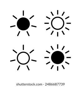 Sun icon set. sign for mobile concept and web design color editable