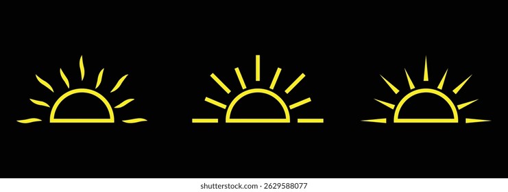 Sun icon. sun icon set. Sun Summer Illustration.