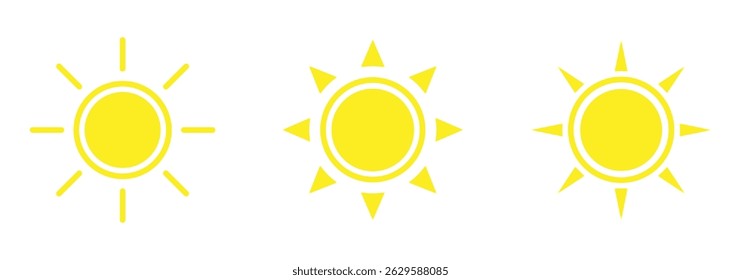 Sun icon. sun icon set. Sun Summer Illustration.