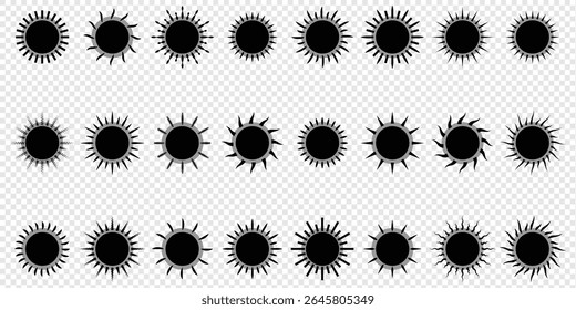 Sun icon set. Sun Summer Illustration. The sun different style icon set.