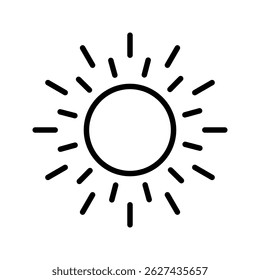 Sun icon set. Summer sun icon, on white background