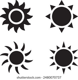 sun icon set. Summer sunlight icon. sun for web icons. solar isolated icon. sunshine sun icon vector illustration icons
