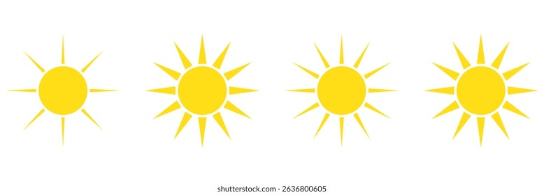 sun icon set. Summer sunlight icon. sun for web icons. solar isolated icon. sunshine sun icon vector illustration icons