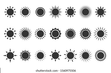 Sun Icon Setvector Black Sun Icon Stock Vector (Royalty Free) 412546990