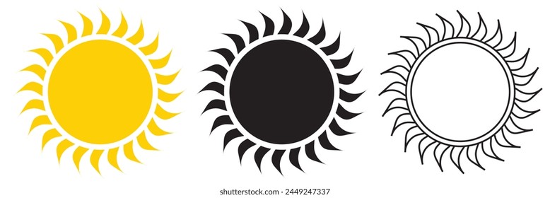 Sun icon set, Sun symbol vector. Abstract art. vector illustration. EPs 10