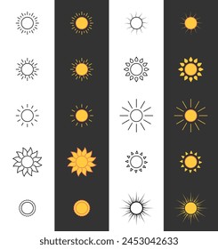 Sun icon set. ui,web,app and other symbol. vector illustration concept
