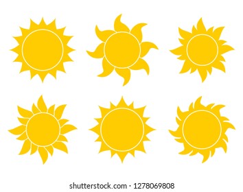 Sun icon set vector