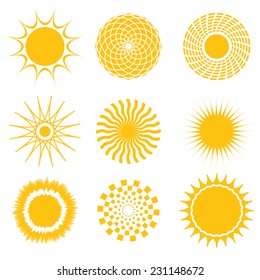 sun icon set - vector