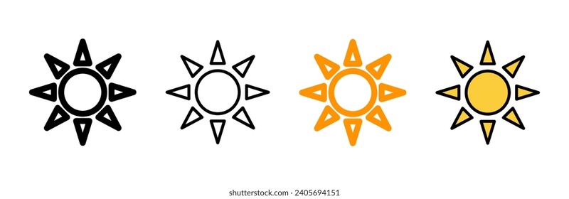 Sun icon set vector. Brightness sign and symbol.