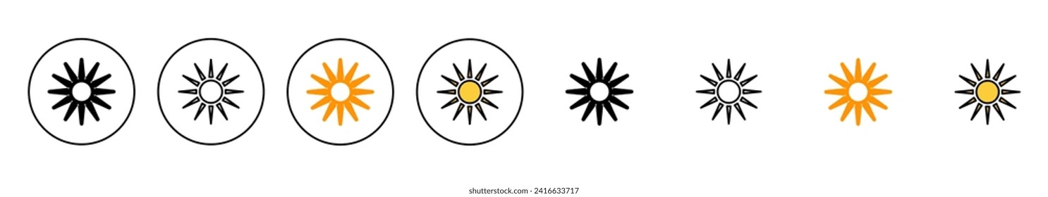 Sun icon set vector. Brightness sign and symbol.