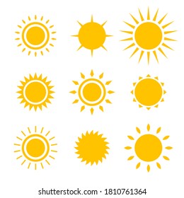 Sun icon set vector design illustration isolated on white background