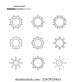 Sun Icon Set Vector Design. 