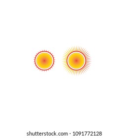 Sun icon set, vector illustration