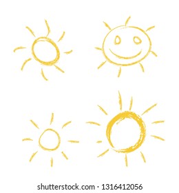 Sun icon set, vector illustration