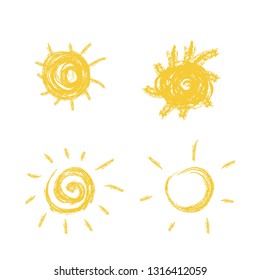 Sun icon set, vector illustration