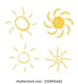 Sun icon set, vector illustration