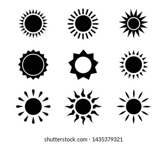 Sun icon set vector illustration