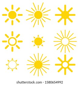 Sun icon set vector illustration isolated on white background