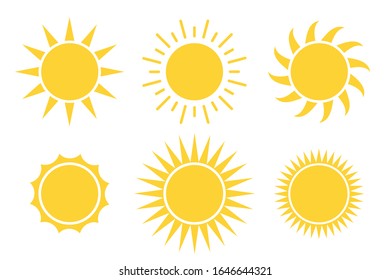 sun icon set vector illustration isolated white background