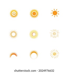 Sun icon set vector illustration design summer yellow