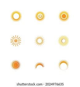 Sun icon set vector illustration design summer yellow