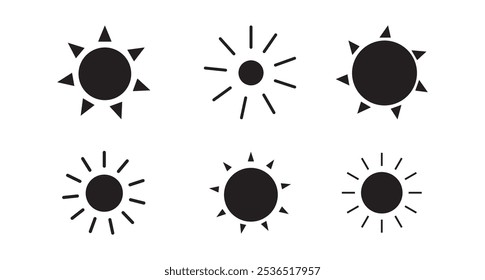 Sun icon set vector illustration