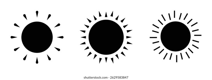 ícone do sol. conjunto de ícones do sol. ilustração vetorial eps 10.