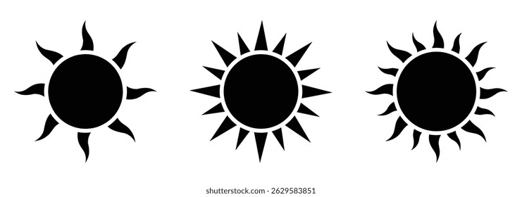 sun icon. sun icon set. vector illustration eps 10.