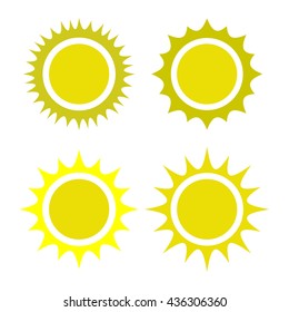 Sun icon set, vector illustration