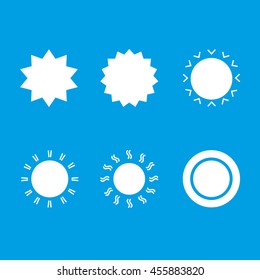 Sun icon set. Vector Illustration