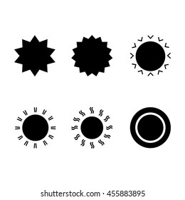 Sun icon set. Vector Illustration